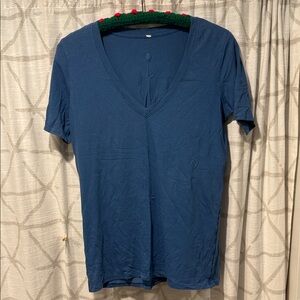 Womens Lulu lemon Deep Blue V-Neck T-Shirt